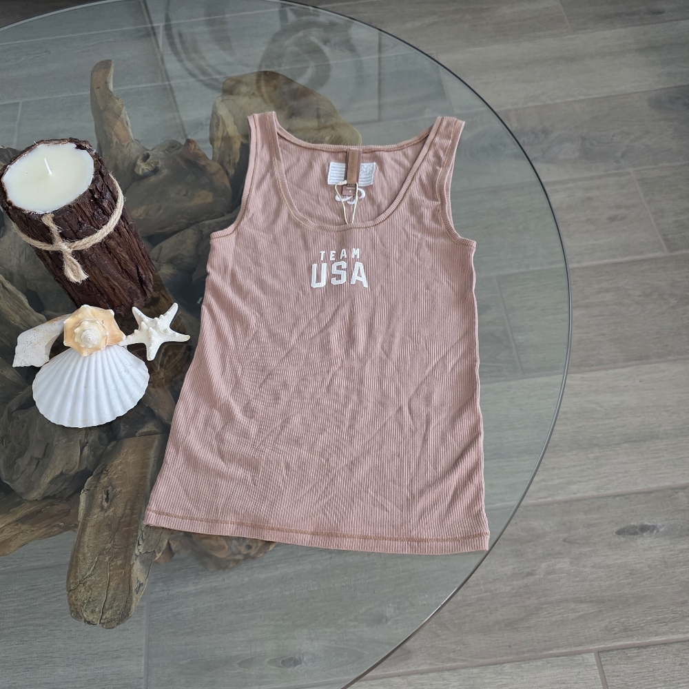SKIMS SOFT LOUNGE Rib Tank Team USA PARALYMPIC SIENNA